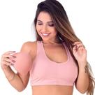 Top Fitness Academia Bojo Removível Sustentação Estili Bege Feminino Adulto