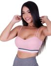 Top Fitness casual canelado com bojo removível e alças Reguláveis