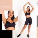 Top Fitness Cor Preta com detalhes na Alça em cor Laranja(GG)