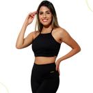 Top Fitness Decote Alto Academia Feminino Alça Fina c/Bojo