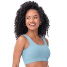 Top Fitness Efeito Ribana com Bojo removível sem Costura Azul Gelo Zee Rucci