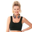 Top Fitness Efeito Ribana com Bojo Removível sem Costura Preto Zee Rucci Top Fitness Efeito Ribana com Bojo Removível sem Costura Preto Zee Rucci