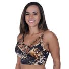 Top fitness feminino decote tiras bojo cirrê poliamida estampado orbis Top fitness feminino decote tiras bojo cirrê poliamida estampado orbis