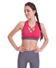 Top Fitness Feminino Nadador Esportivo Rosa com Bolso
