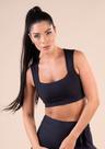 Top fitness feminino preto com decote action -tamanho m