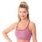 Top Fitness Mescla Rib Sem Costura com Bojo Removível Dusty Pink
