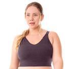 Top Fitness Plus Jacquard com Bojo Removível Sem Costura Açaí Zee Rucci
