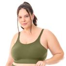 Top Fitness Plus Size com Bojo Removível Jacquard Colmeia Cactus Zee Rucci Top Fitness Plus Size com Bojo Removível Jacquard Colmeia Cactus Zee Rucci