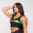 Top Fitness Poliamida Modelo Nadador com Recorte Verde e Lar