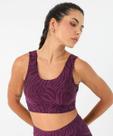 Top Fitness Vazado Animal Print Marisa Roxo