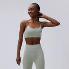 Top Hering Sports Rajado Feminino Verde Mescla