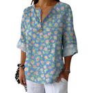 Top HOTYD Floral Boho com decote em V e manga comprida para mulheres rosa L Top HOTYD Floral Boho com decote em V e manga comprida para mulheres rosa L
