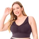 Top jacquard sem costura com bojo removível Plus Açai Top jacquard sem costura com bojo removível Plus Açai