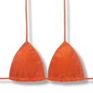 Top Lua Croco Sunset Cortininha com Bojo Biquíni Dupla Face Laranja Reversível Amarração nas Costas e Pescoço Tecido Texturizado Semibrilho