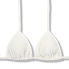 Top Lua Pérola Cortininha com Bojo Dupla Face Liso Reversível Amarração nas Costas e Pescoço Biquíni cor Off-White Tecido Texturizado Semib