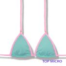 Top Mila Bicolor Verde Mint Micro Cortininha com Viés Sem Bojo Amarração nas Costas e Pescoço Biquíni Liso Detalhes Rosa Iogurte Top Mila Bicolor Verde Mint Micro Cortininha com Viés Sem Bojo Amarração nas Costas e Pescoço Biquíni Liso Detalhes Rosa Iogurte