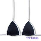 Top Mila Bicolor White and Black Micro Cortininha com Viés Sem Bojo Amarração nas Costas e Pescoço Biquíni Liso Preto Detalhes Branco Top Mila Bicolor White and Black Micro Cortininha com Viés Sem Bojo Amarração nas Costas e Pescoço Biquíni Liso Preto Detalhes Branco