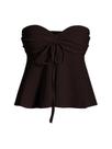 Top Milumia feminino com gravata frontal franzida, tubo franzido, Y2k, verão, marrom Top Milumia feminino com gravata frontal franzida, tubo franzido, Y2k, verão, marrom