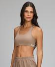 Top Nadador Essentials Alto Giro Bege Escuro