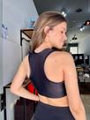 Top Nadador Fitness Poliamida Textura Reforçado Com Bojo Preto