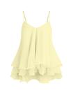 Top Peaceglad para mulher Babydoll Peplum, chiffon, babado, amarelo Top Peaceglad para mulher Babydoll Peplum, chiffon, babado, amarelo
