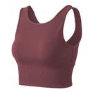 Top recortado deportivo para mujer, reversible, color marrón, con canalé, talla M