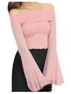 Top RoseSeek Girl's Off The Shoulder Mesh, de manga comprida transparente Top RoseSeek Girl's Off The Shoulder Mesh, de manga comprida transparente