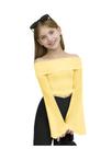 Top RoseSeek Girl's Off The Shoulder Mesh, de manga comprida transparente
