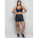 Top Run More Media Sustentacao - feminino - preto e azul