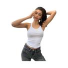 Top Sem Mangas Branco Para Mulheres, Camiseta Casual De Fitness, Moda Básica De Verão 2024