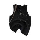 Top Sem Mangas De Verão Para Mulheres Com Bordado E Design Chic Em Diamante