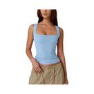 Top Sem Mangas Rosa Gótico Com Decote Quadrado E Dupla Camada Para Mulheres, Camiseta Cropped De Top Sem Mangas Rosa Gótico Com Decote Quadrado E Dupla Camada Para Mulheres, Camiseta Cropped De