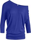 Top Simlu Dolman, sem faixa de ombro, com faixa de ombro, azul royal