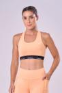 Top Sprint Ginga Dupla Face Laranja Pêssego e Preto