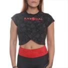 Top transpassado - feminino preto - black skull - clothing (g)