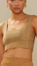 top tricot bandagem dourado