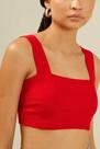 top tricot bandagem vermelho higt