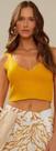 top tricot decote v amarelo classic