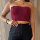 Top Tube Cropped Tubinho Básico Feminino sem alça