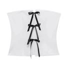 Top Tubo Branco Sem Alças Com Recorte Borboleta E Costas Vazadas Para Mulheres - Top Curto Sexy Para