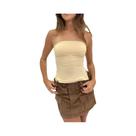 Top Tubo Feminino Y2K Em Cor Sólida, Sem Alças, Estilo Fairycore Streetwear Top Tubo Feminino Y2K Em Cor Sólida, Sem Alças, Estilo Fairycore Streetwear
