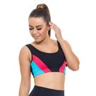Top Vega Preto Com Coral Em Suplex De Poliamida Com Bojo Ref: 20212 - Proeza