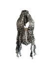 Top Verdusa com estampa de chita com babados, frente única, feminina, preta Top Verdusa com estampa de chita com babados, frente única, feminina, preta