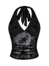 Top Verdusa Y2k Gothic Goth Halter Mesh Sheer Backless