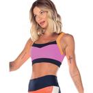 Top Vestem Com Recortes Constrastantes Celeste - feminino - rosa e preto