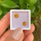 Topázio Imperial Laranja Brilhante ø6mm Par 1,85ct