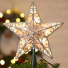 Topo de Árvore de Natal Brightown - Estrela Prateada Brilhante 3D Topo de Árvore de Natal Brightown - Estrela Prateada Brilhante 3D