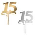 Topo de Bolo Aniversário 15 ANOS Acrílico 22 cm Vivarte - Inspire sua Festa Topo de Bolo Aniversário 15 ANOS Acrílico 22 cm Vivarte - Inspire sua Festa