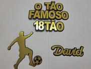 Topo de Bolo Aniversário 18 anos Futebol Bola 18tão