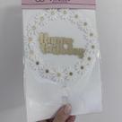 Topo de Bolo Círculo Margarida Acrílico 22 x 15,5 cm Vivarte - Inspire sua Festa Loja